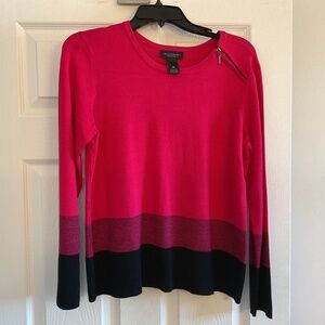 Petites Fuchsia color-blocked sweater - NWT
